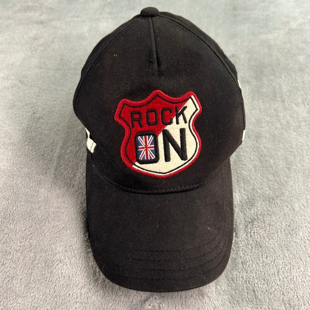 Gymboree Boys Black Rock On Union Jack Baseball Cap Hat Snapback Size 8 and Up